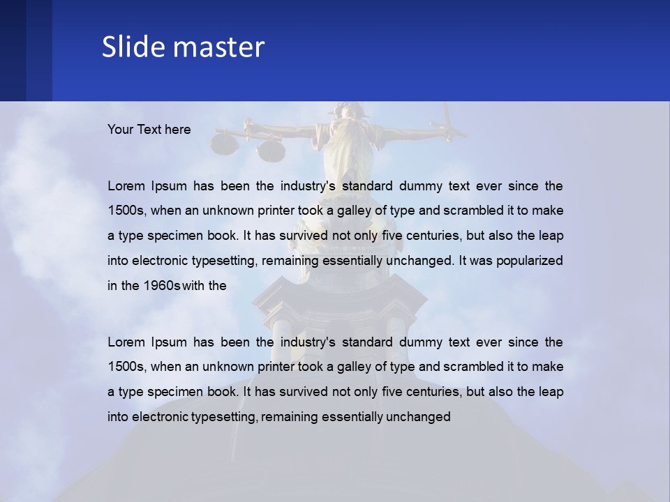 A Statue Of Lady Justice On Top Of A Building PowerPoint Template