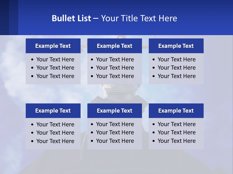 A Statue Of Lady Justice On Top Of A Building PowerPoint Template