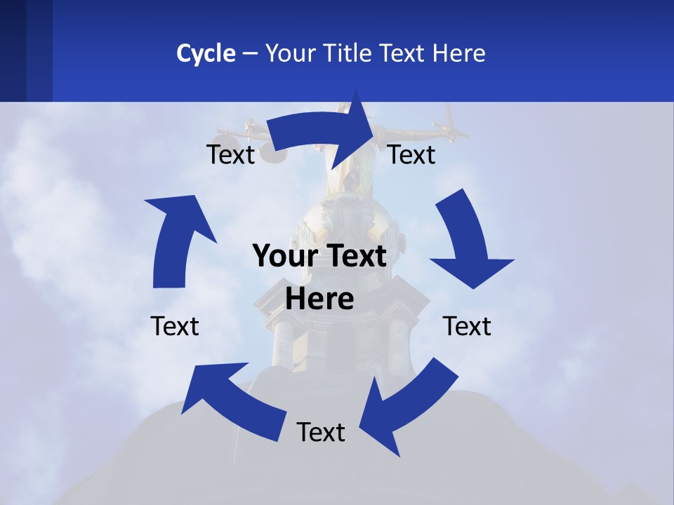 A Statue Of Lady Justice On Top Of A Building PowerPoint Template