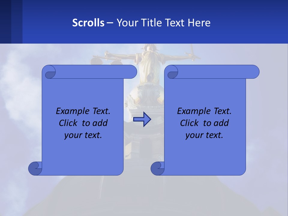 A Statue Of Lady Justice On Top Of A Building PowerPoint Template