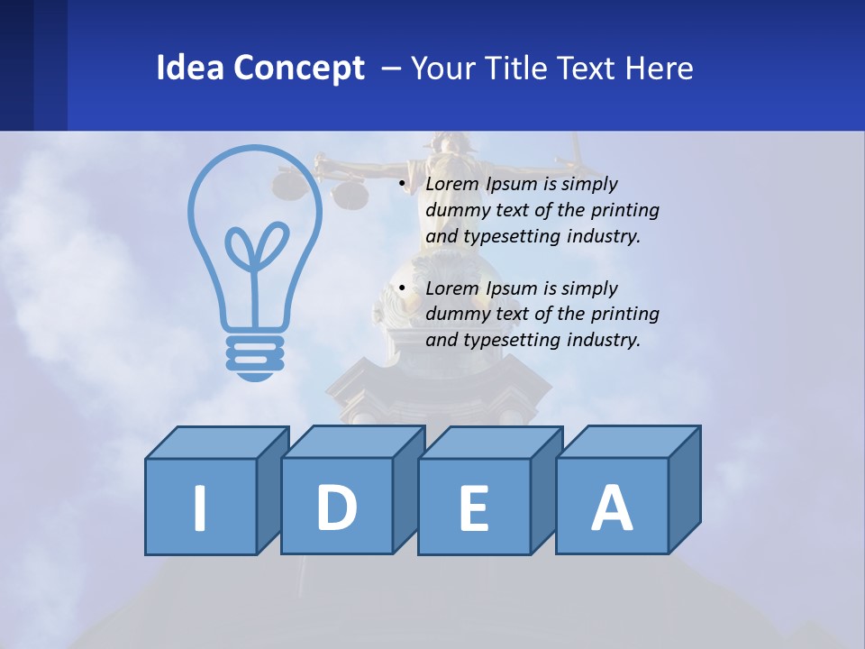 A Statue Of Lady Justice On Top Of A Building PowerPoint Template