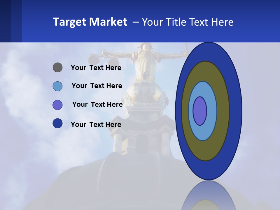 A Statue Of Lady Justice On Top Of A Building PowerPoint Template