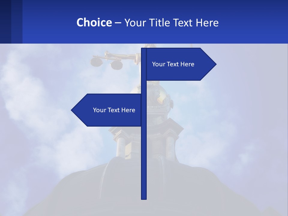 A Statue Of Lady Justice On Top Of A Building PowerPoint Template