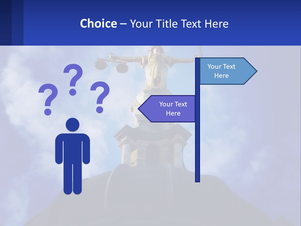 A Statue Of Lady Justice On Top Of A Building PowerPoint Template