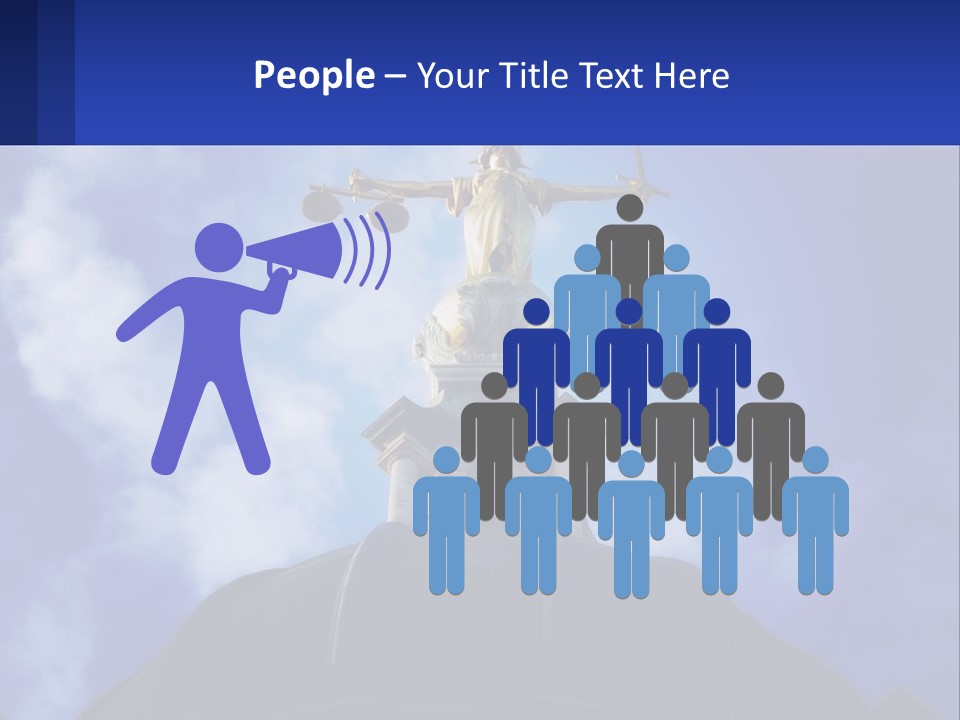 A Statue Of Lady Justice On Top Of A Building PowerPoint Template