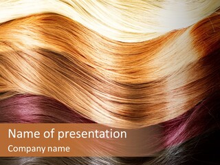 A Group Of Different Colored Hair On A Black Background PowerPoint Template