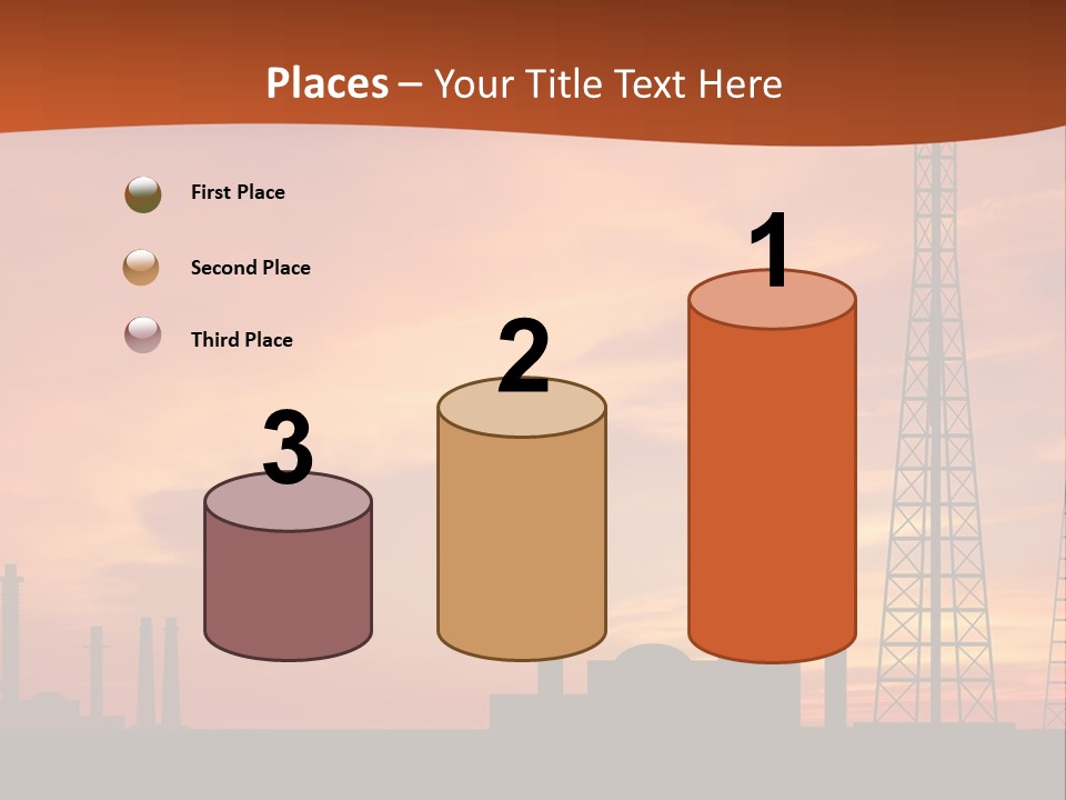 A Power Plant With A Sunset In The Background PowerPoint Template