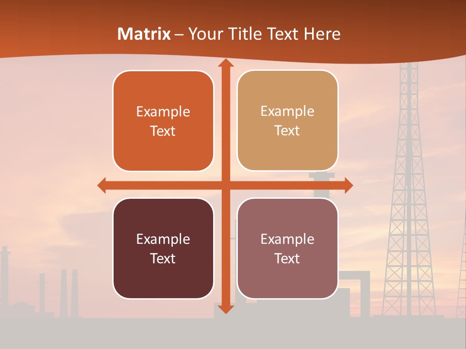 A Power Plant With A Sunset In The Background PowerPoint Template
