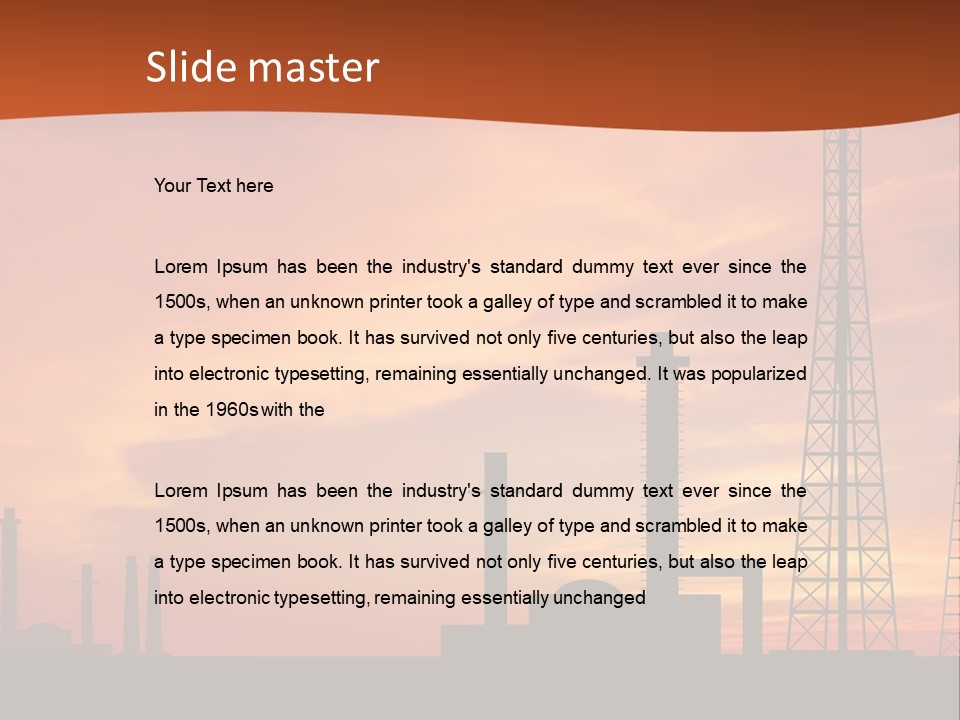 A Power Plant With A Sunset In The Background PowerPoint Template