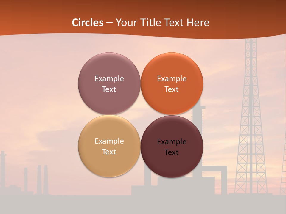 A Power Plant With A Sunset In The Background PowerPoint Template