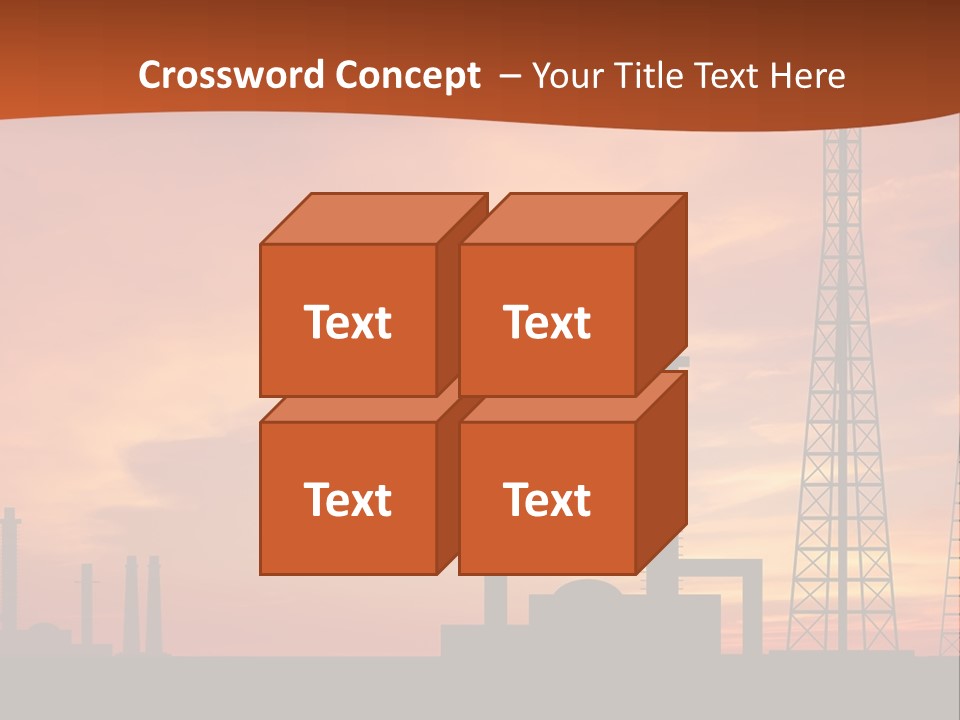 A Power Plant With A Sunset In The Background PowerPoint Template