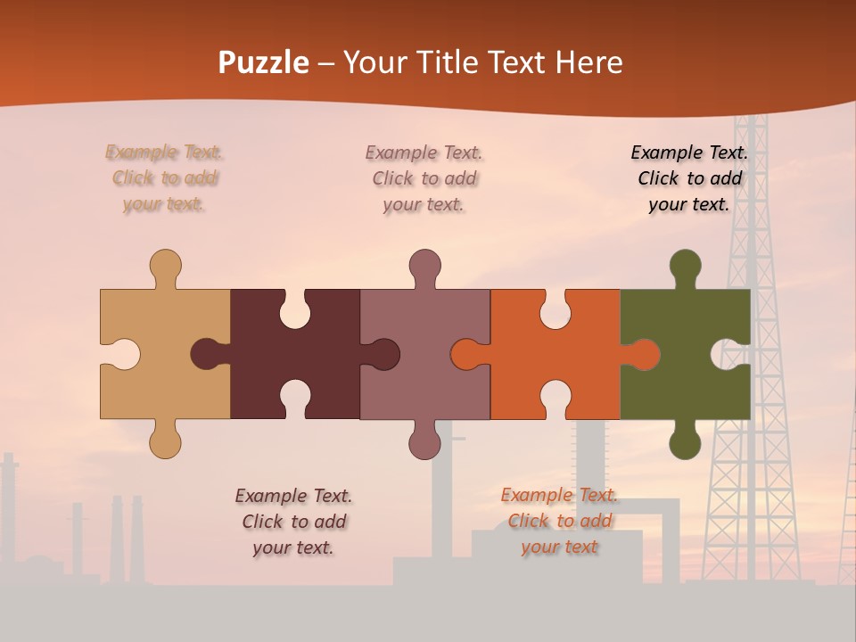 A Power Plant With A Sunset In The Background PowerPoint Template