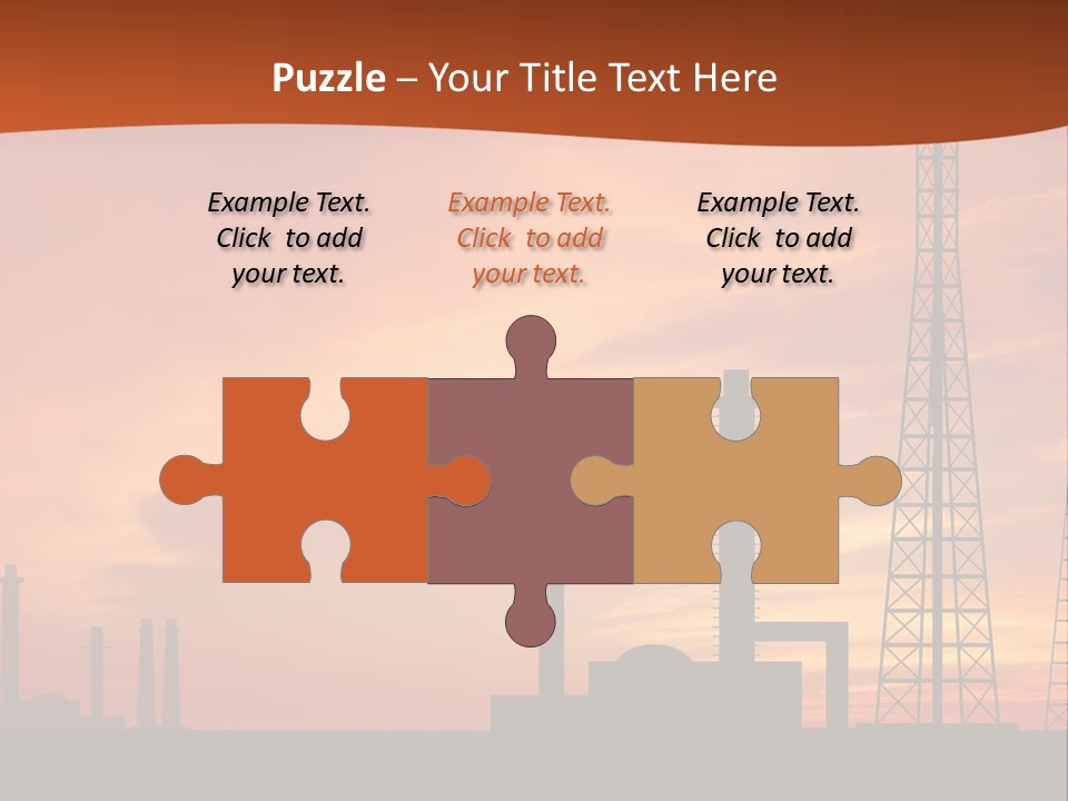 A Power Plant With A Sunset In The Background PowerPoint Template