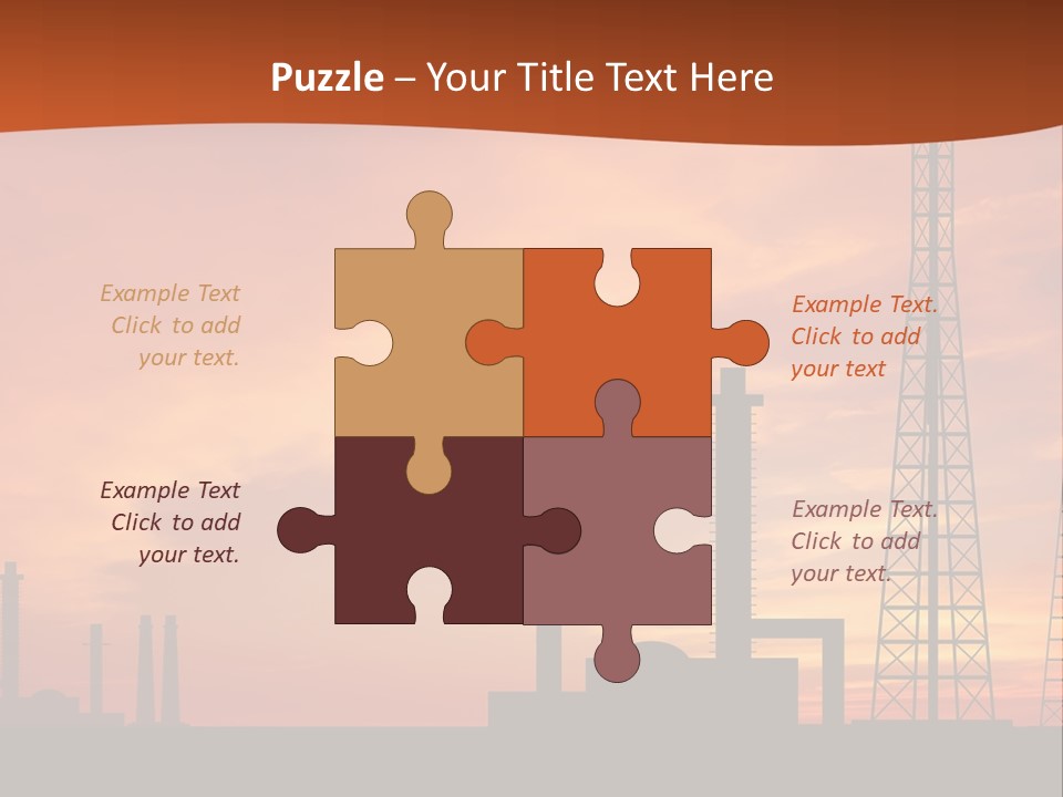 A Power Plant With A Sunset In The Background PowerPoint Template