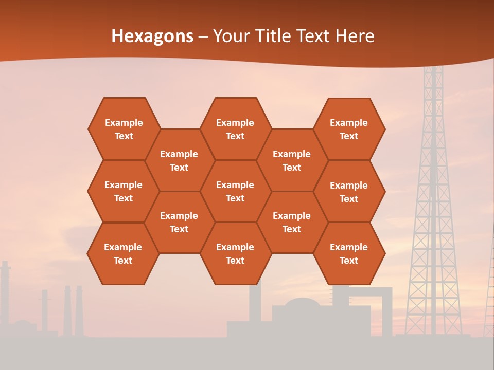 A Power Plant With A Sunset In The Background PowerPoint Template