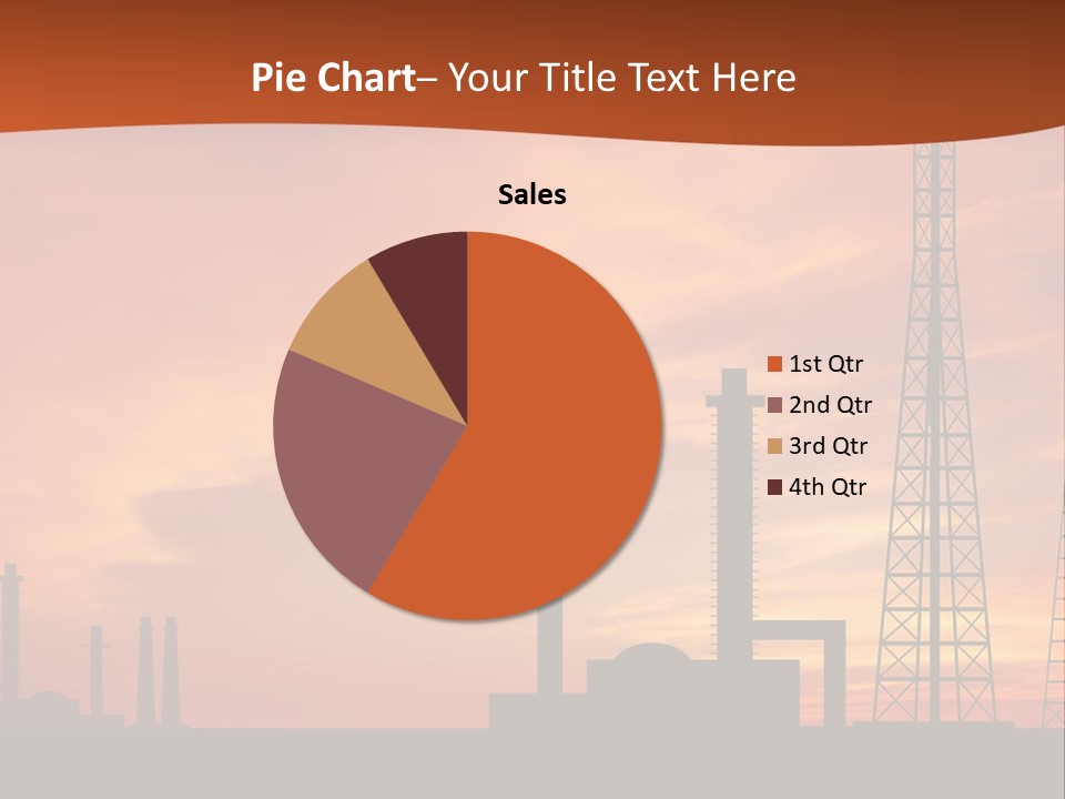 A Power Plant With A Sunset In The Background PowerPoint Template