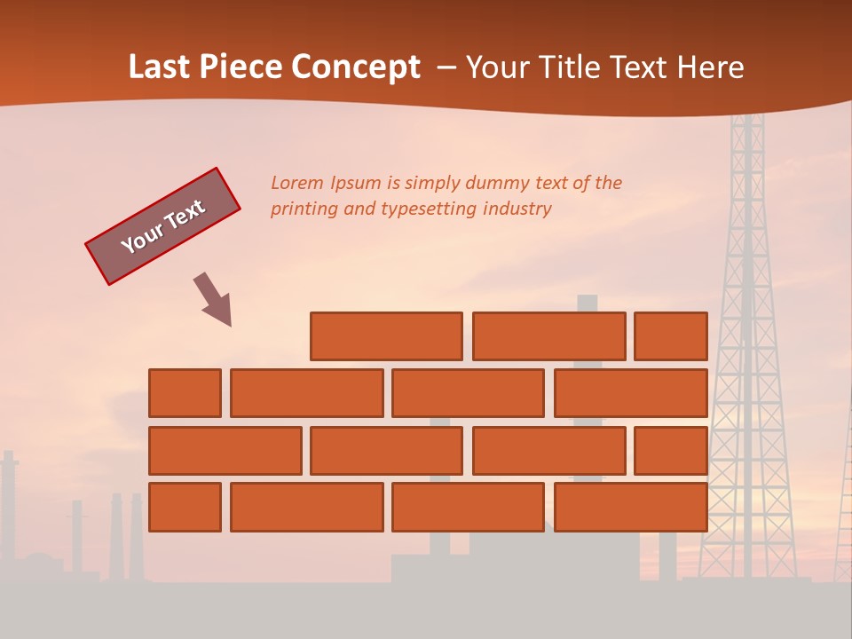 A Power Plant With A Sunset In The Background PowerPoint Template
