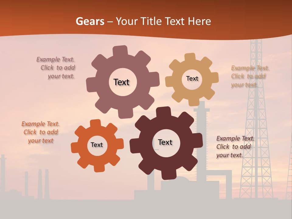 A Power Plant With A Sunset In The Background PowerPoint Template