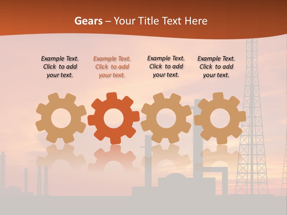 A Power Plant With A Sunset In The Background PowerPoint Template