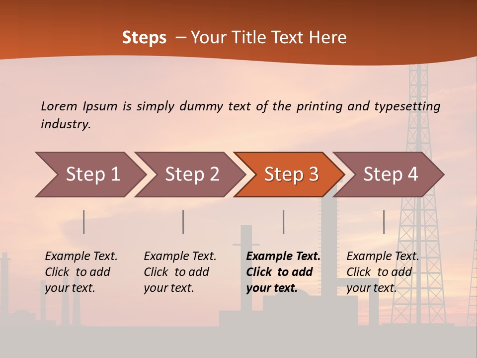 A Power Plant With A Sunset In The Background PowerPoint Template