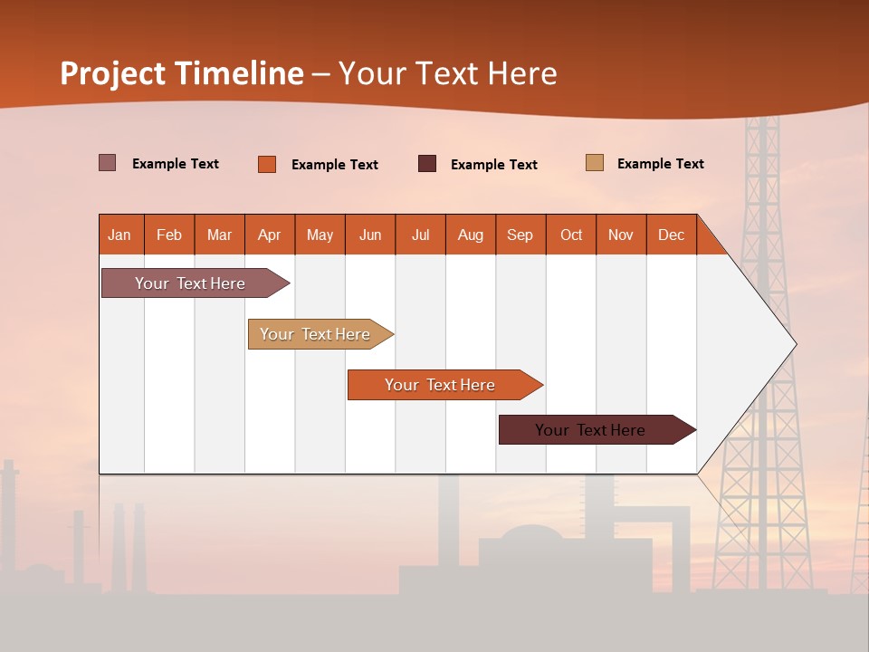 A Power Plant With A Sunset In The Background PowerPoint Template