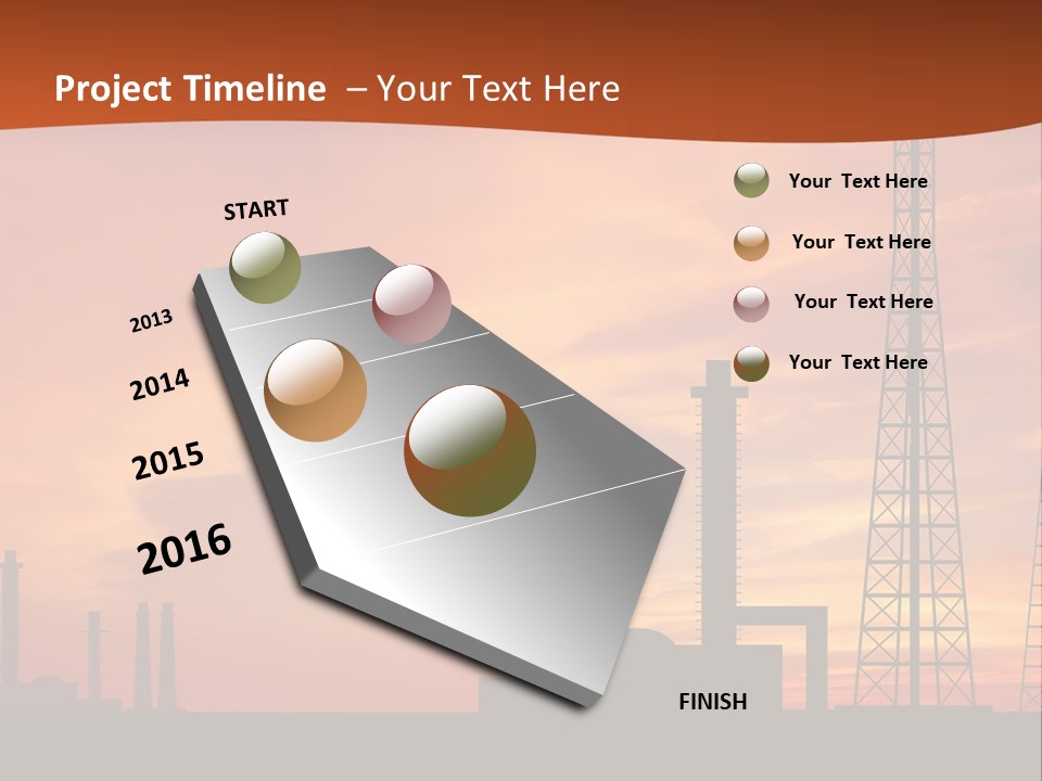 A Power Plant With A Sunset In The Background PowerPoint Template