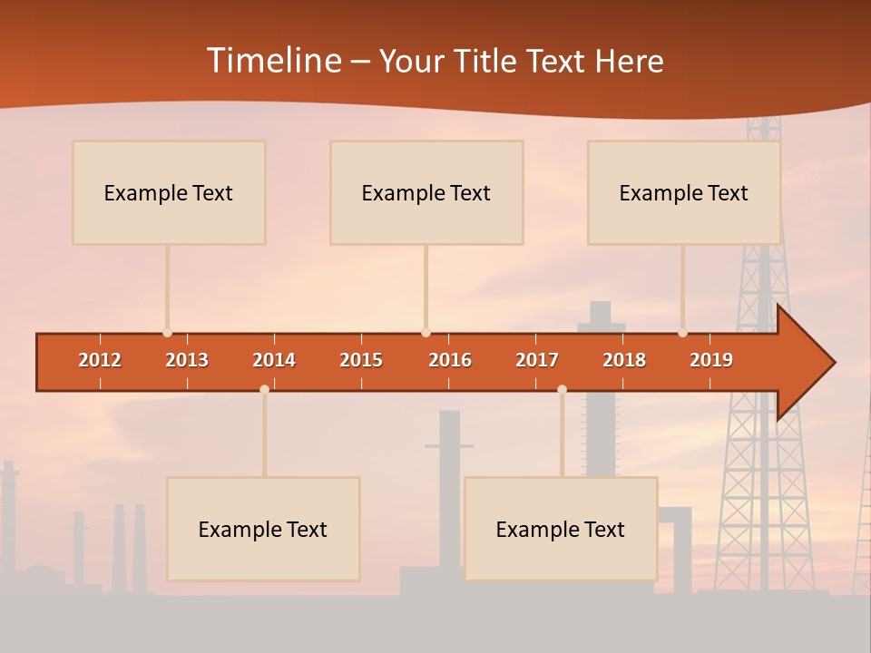 A Power Plant With A Sunset In The Background PowerPoint Template