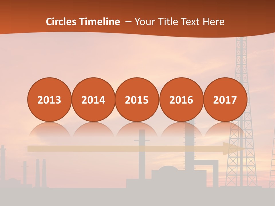 A Power Plant With A Sunset In The Background PowerPoint Template