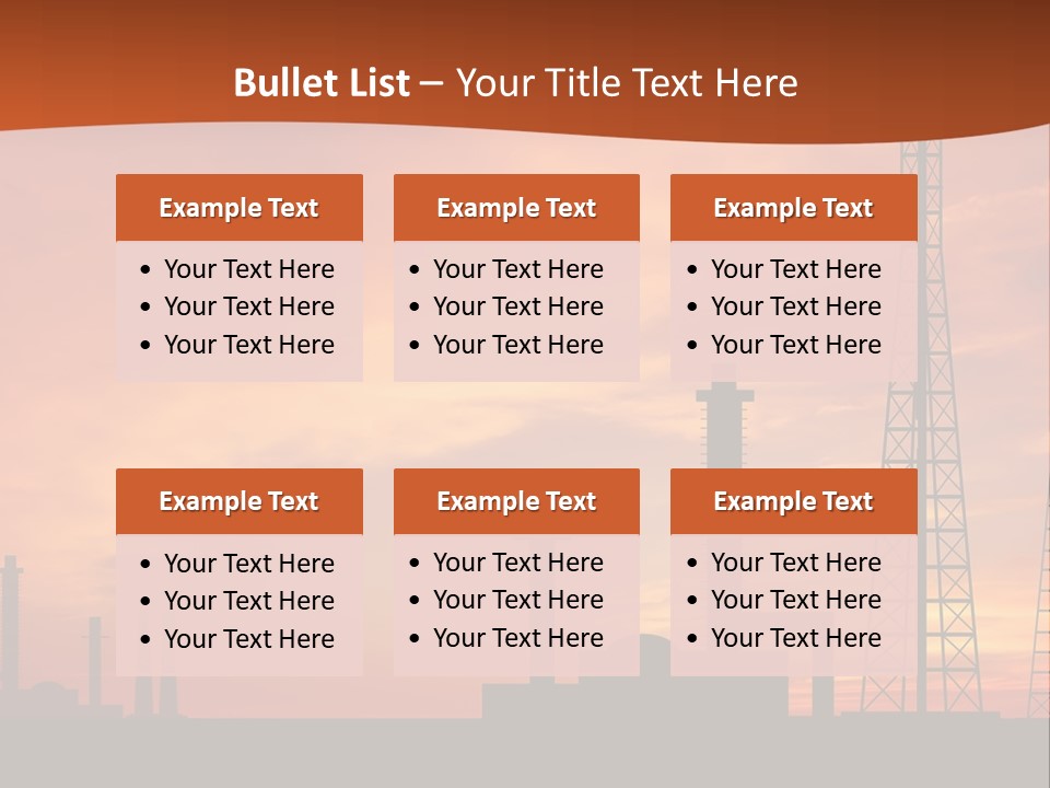 A Power Plant With A Sunset In The Background PowerPoint Template