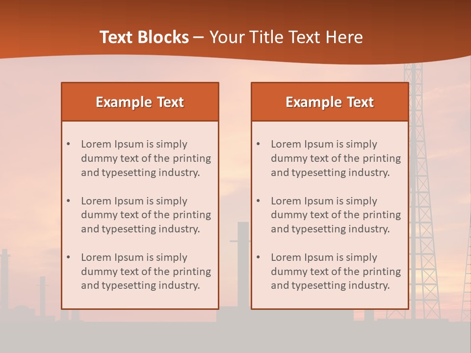A Power Plant With A Sunset In The Background PowerPoint Template