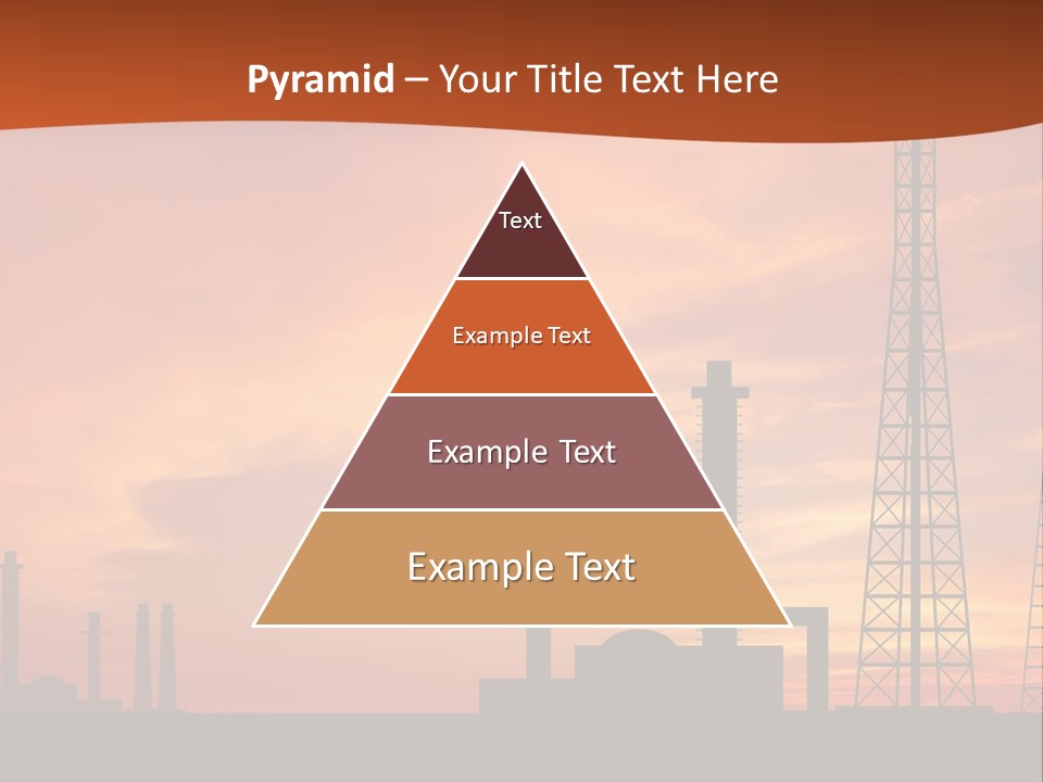 A Power Plant With A Sunset In The Background PowerPoint Template