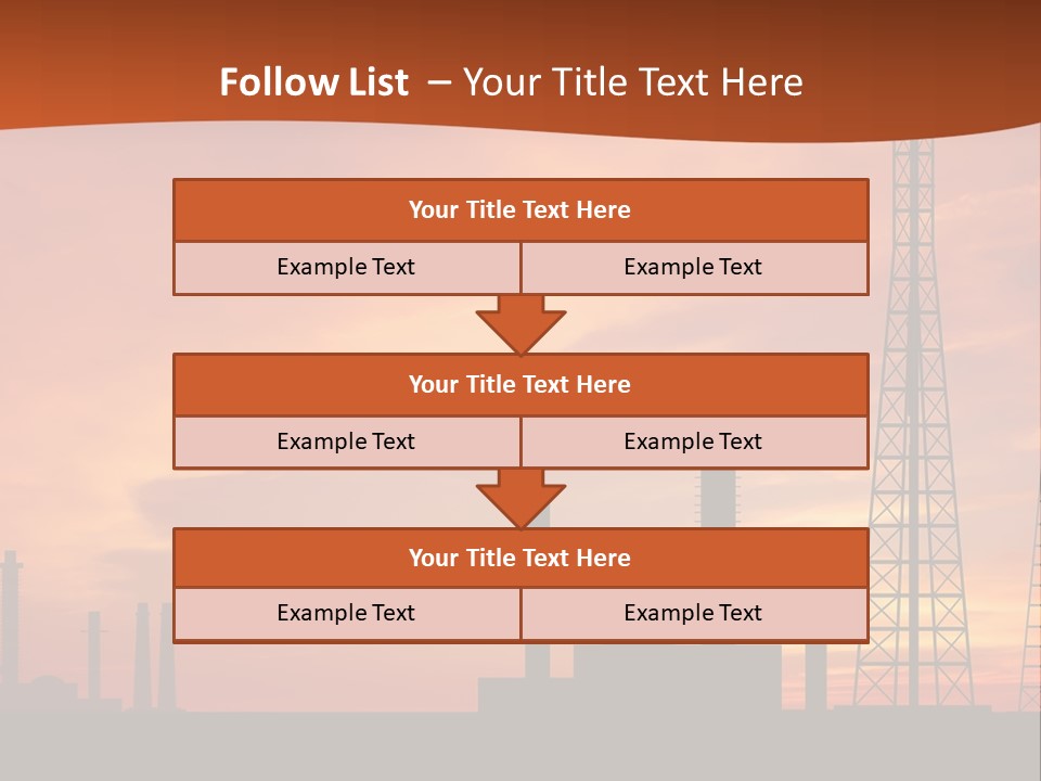 A Power Plant With A Sunset In The Background PowerPoint Template