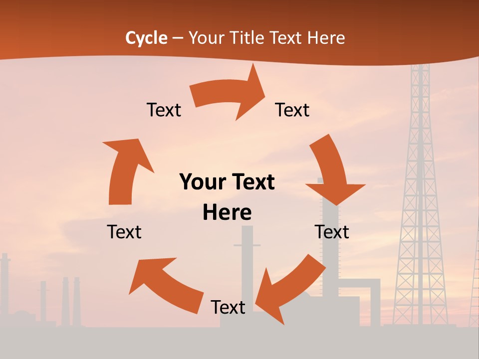 A Power Plant With A Sunset In The Background PowerPoint Template