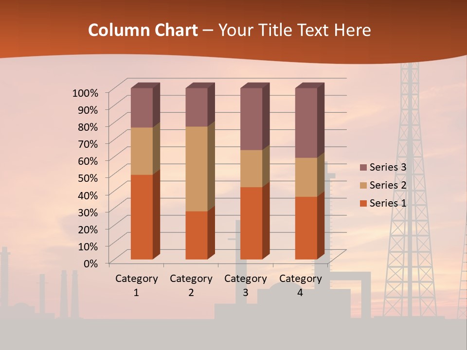 A Power Plant With A Sunset In The Background PowerPoint Template