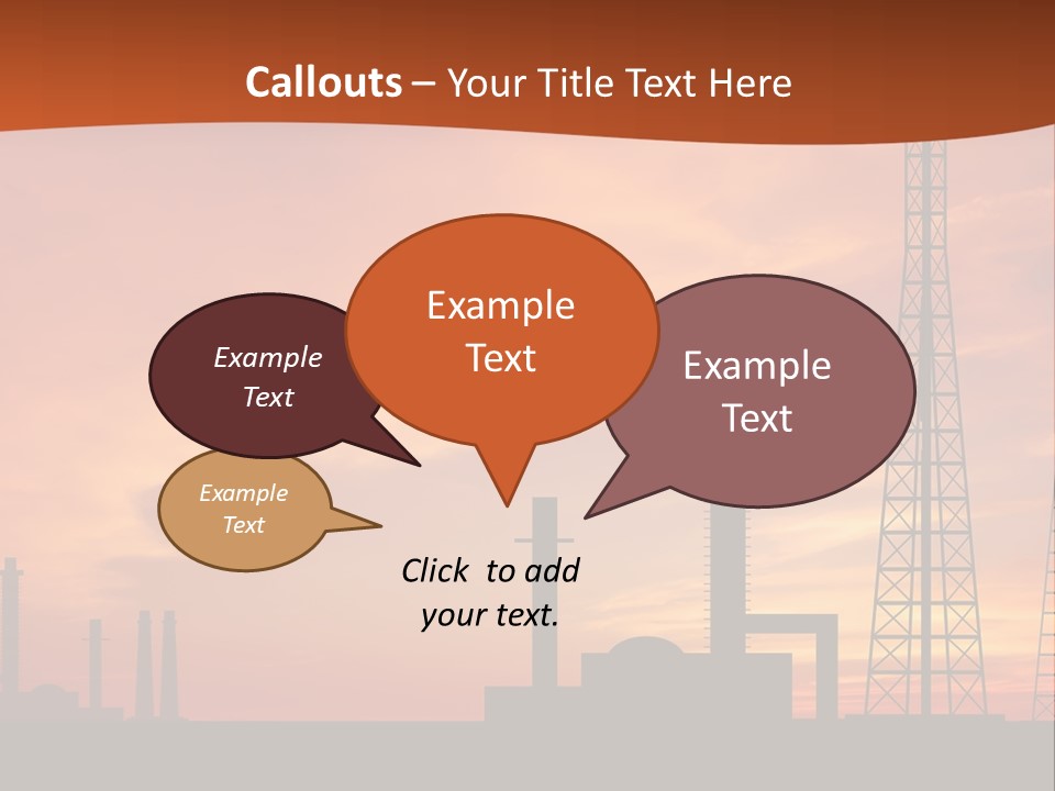 A Power Plant With A Sunset In The Background PowerPoint Template