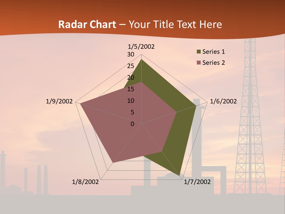 A Power Plant With A Sunset In The Background PowerPoint Template