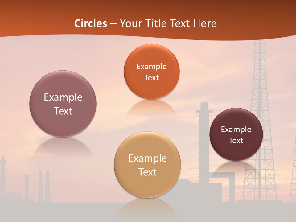 A Power Plant With A Sunset In The Background PowerPoint Template