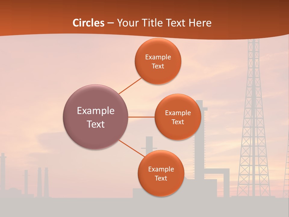 A Power Plant With A Sunset In The Background PowerPoint Template