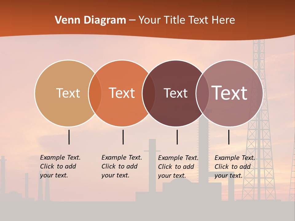A Power Plant With A Sunset In The Background PowerPoint Template