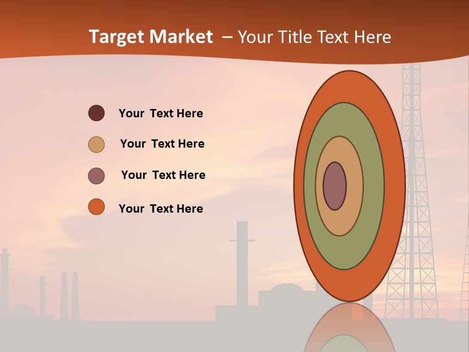 A Power Plant With A Sunset In The Background PowerPoint Template