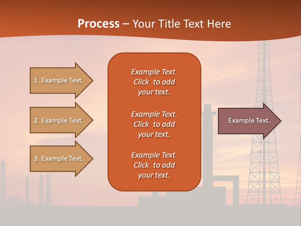 A Power Plant With A Sunset In The Background PowerPoint Template