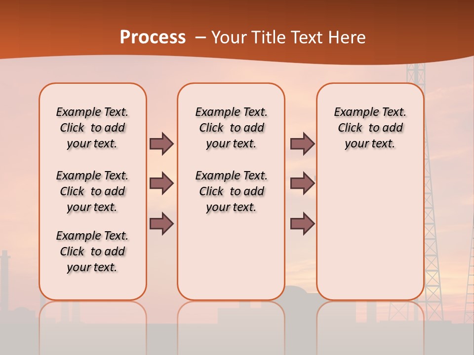A Power Plant With A Sunset In The Background PowerPoint Template