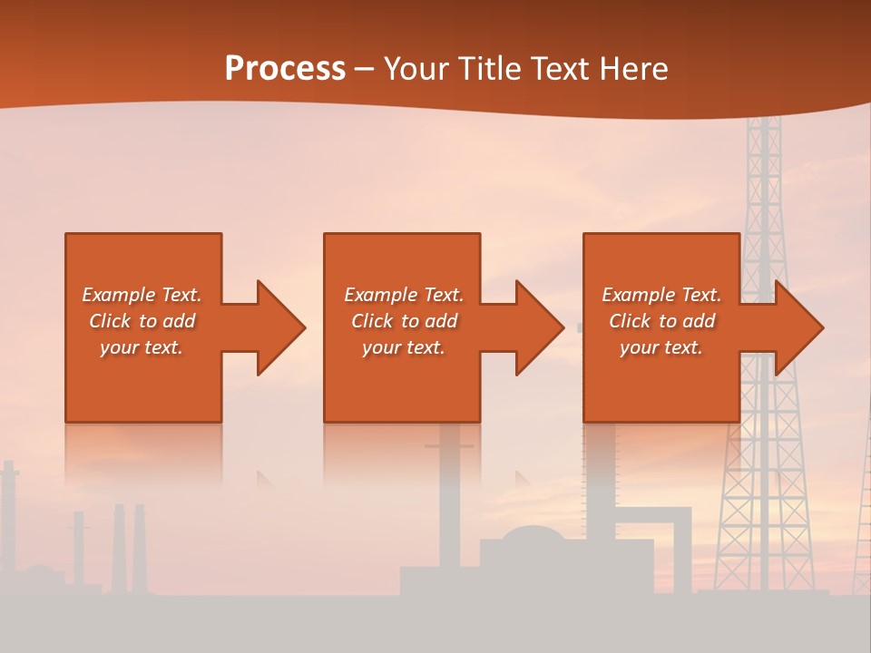 A Power Plant With A Sunset In The Background PowerPoint Template