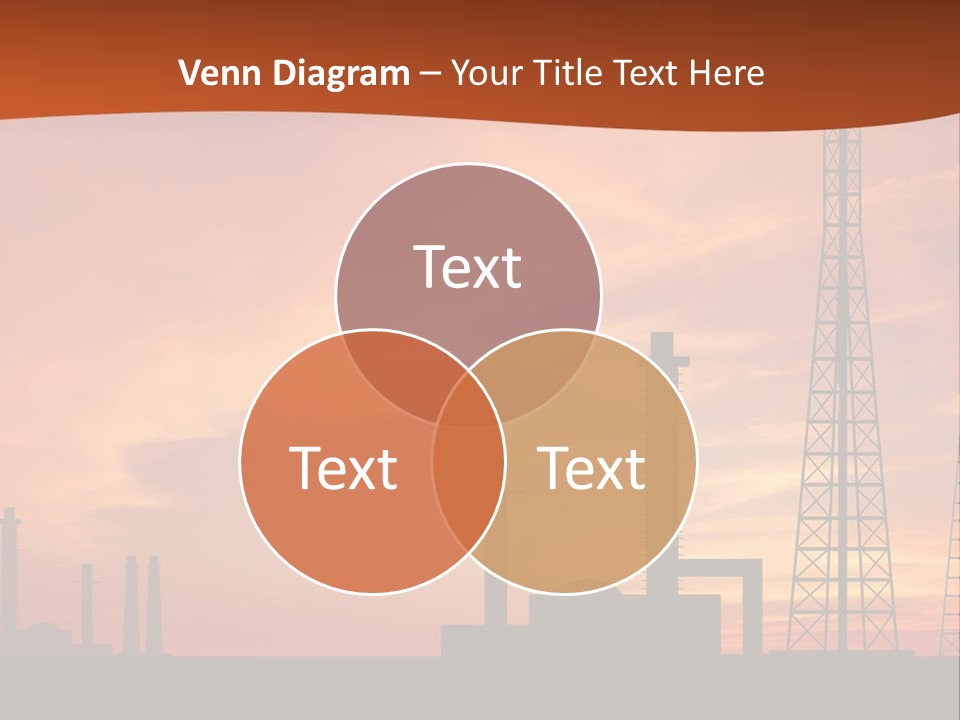 A Power Plant With A Sunset In The Background PowerPoint Template