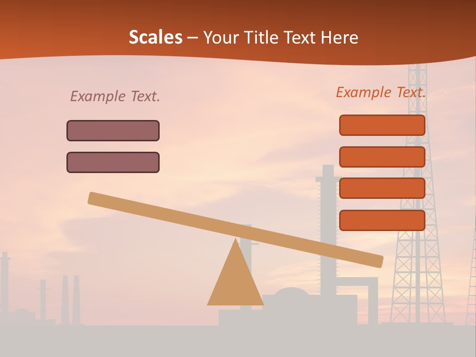 A Power Plant With A Sunset In The Background PowerPoint Template