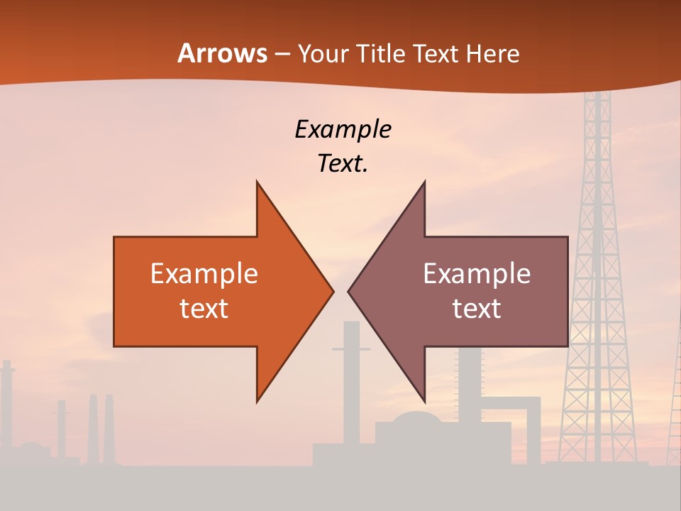 A Power Plant With A Sunset In The Background PowerPoint Template