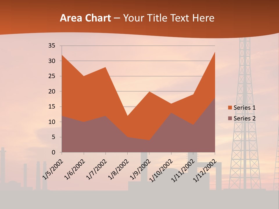 A Power Plant With A Sunset In The Background PowerPoint Template