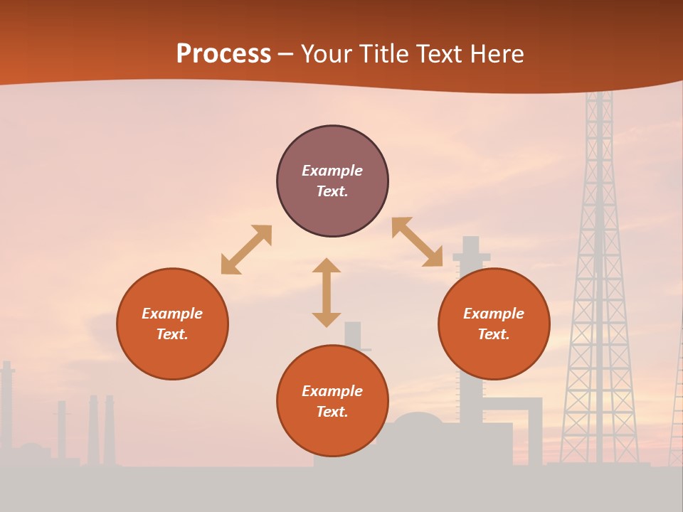 A Power Plant With A Sunset In The Background PowerPoint Template