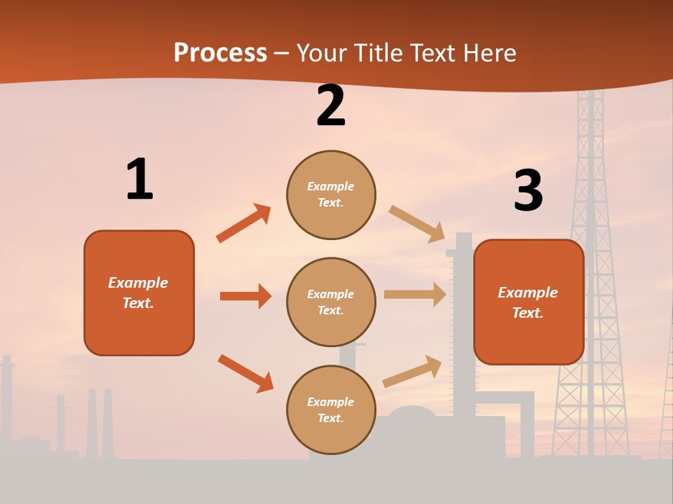 A Power Plant With A Sunset In The Background PowerPoint Template