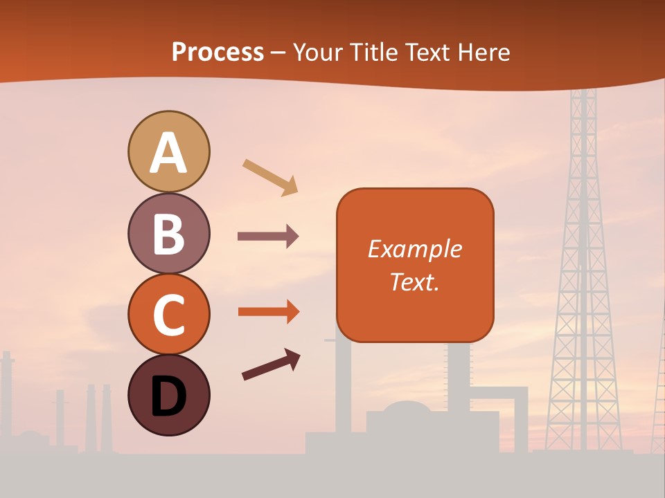 A Power Plant With A Sunset In The Background PowerPoint Template